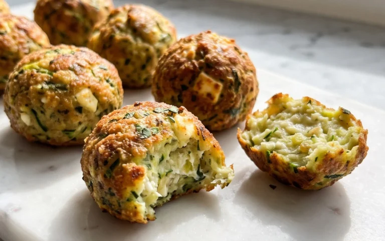Knusprige Zucchini-Feta-Bällchen aus dem Ofen genießen!
