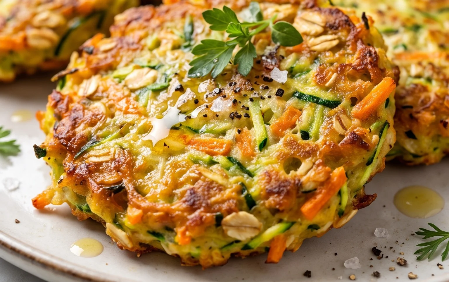Zucchinipuffer mit Haferflocken und Möhren