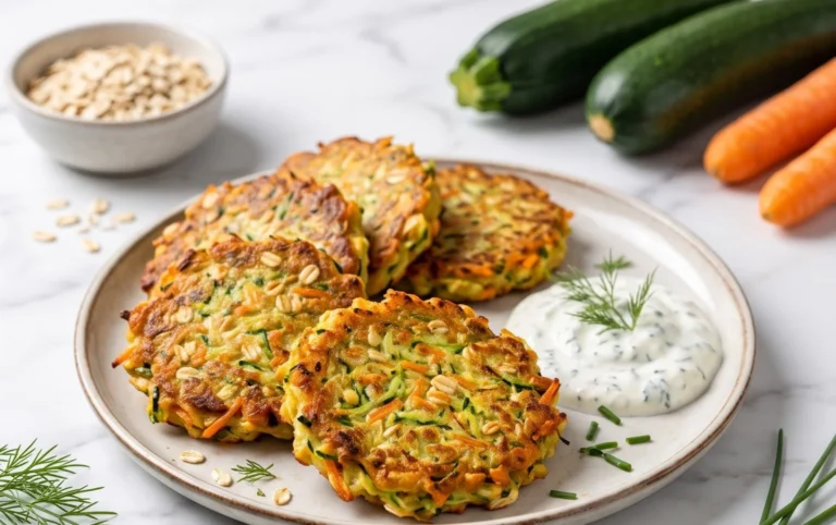 Zucchinipuffer mit Haferflocken und Möhren