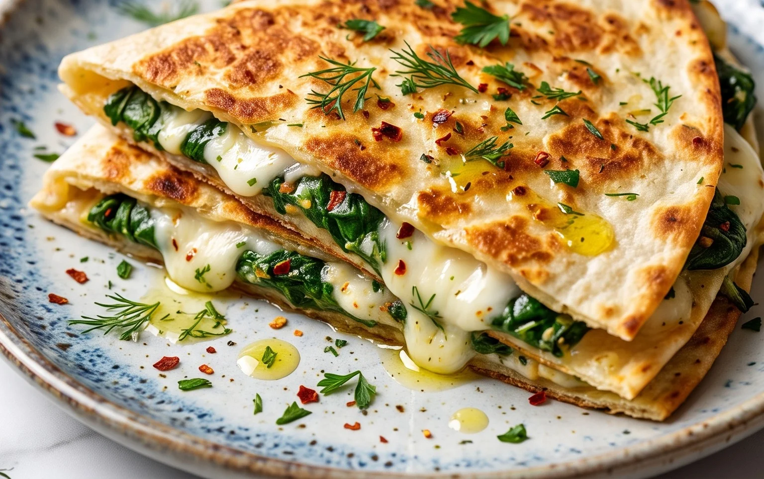 Spinach and Feta Quesadillas