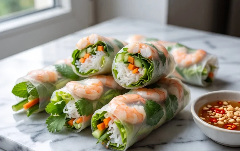 Vietnamese Rice Paper Shrimp Rolls