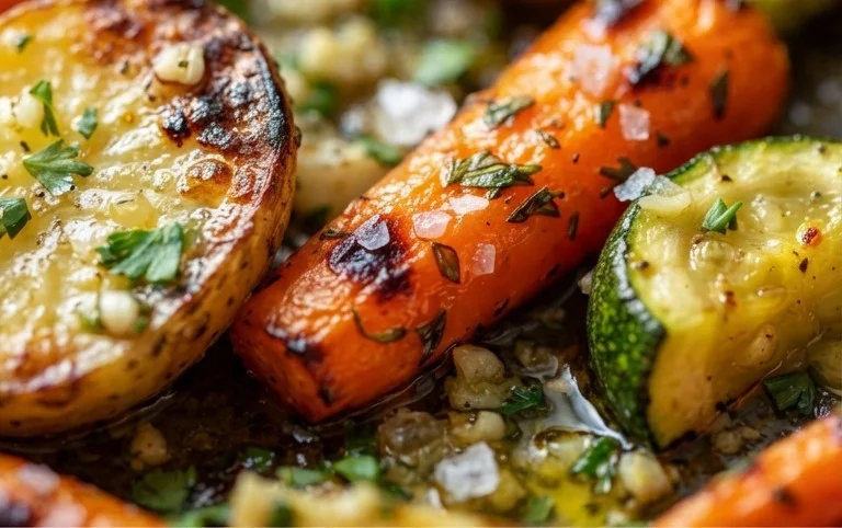 Garlic Herb Roasted Potatoes Carrots and Zucchini