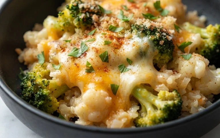 Cheesy Broccoli Cauliflower Rice