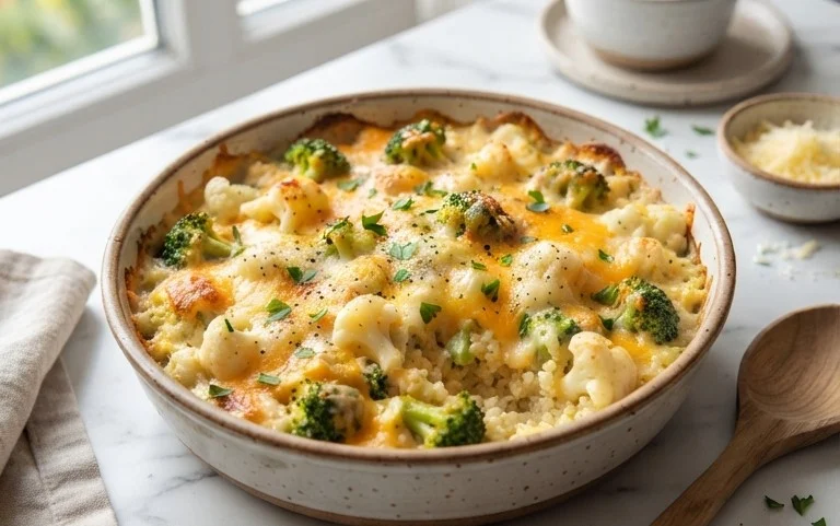 Cheesy Broccoli Cauliflower Rice