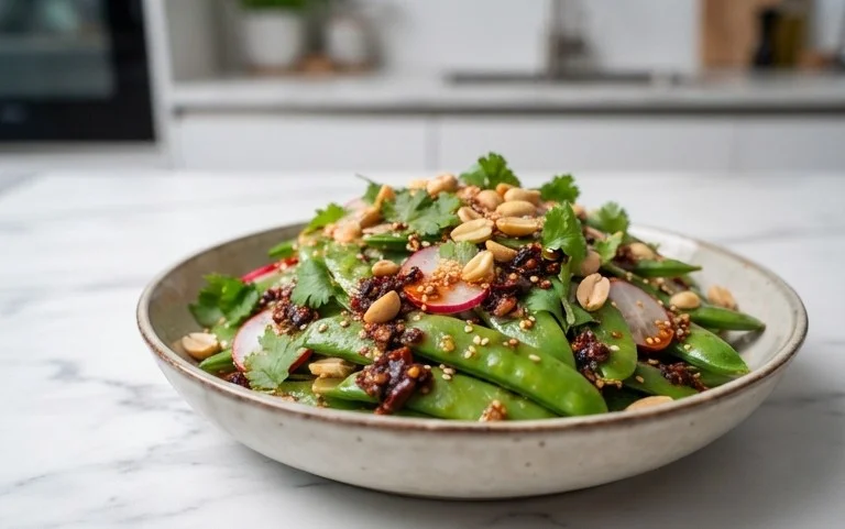 Chili Crisp Snap Pea Salad