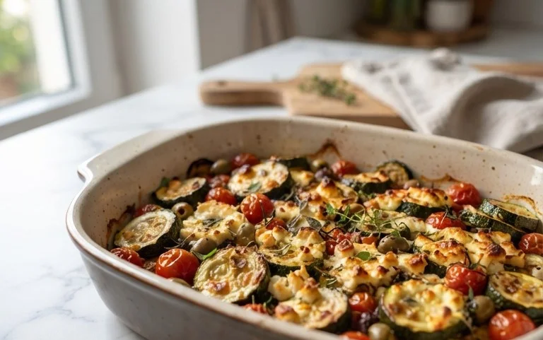 Courgettes feta au four