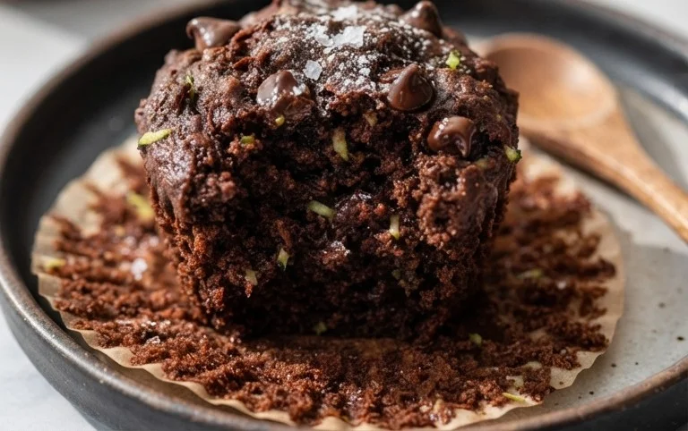 Healthy & Moist Chocolate Zucchini Muffins