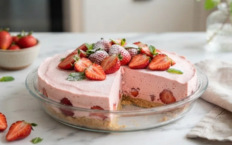 3 Ingredient No Bake Strawberry Cloud Cake