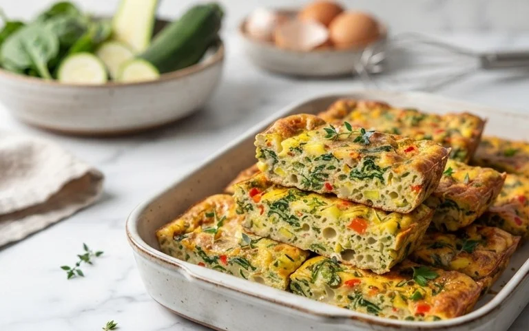 Baked Spinach Zucchini Frittata Fingers {Baby-Friendly}