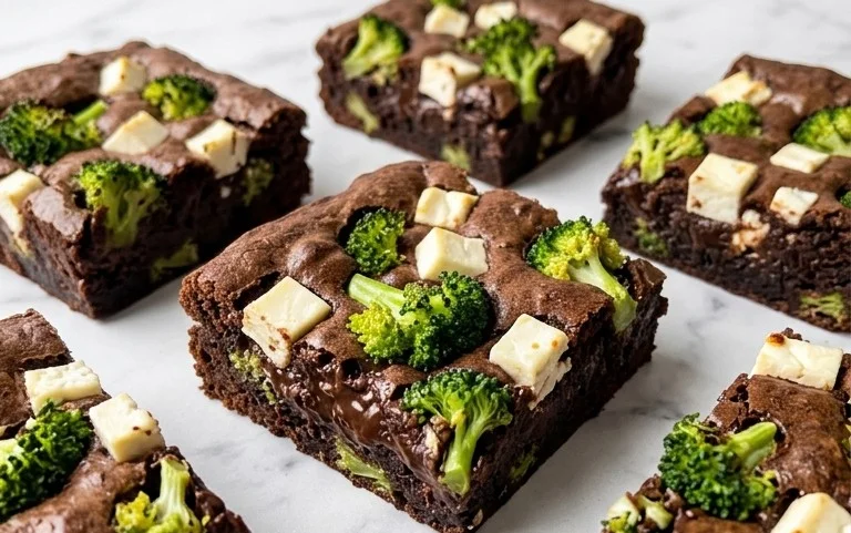 Broccoli and Feta Brownies