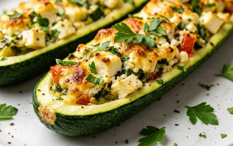 Feta Cheese Stuffed Zucchini
