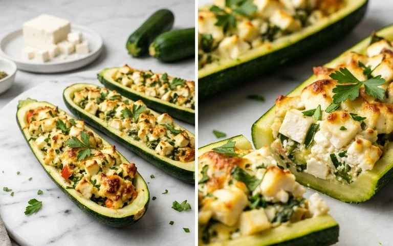 Feta Cheese Stuffed Zucchini