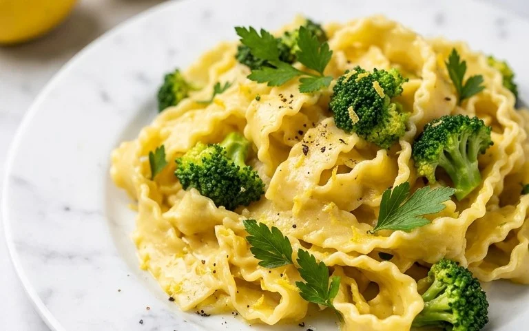 Mafaldine Pasta Limone with Broccoli