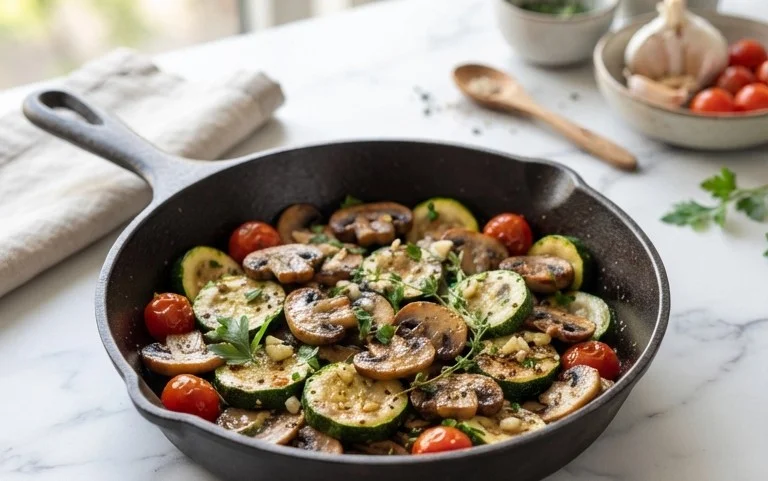 Skillet Zucchini and Mushrooms