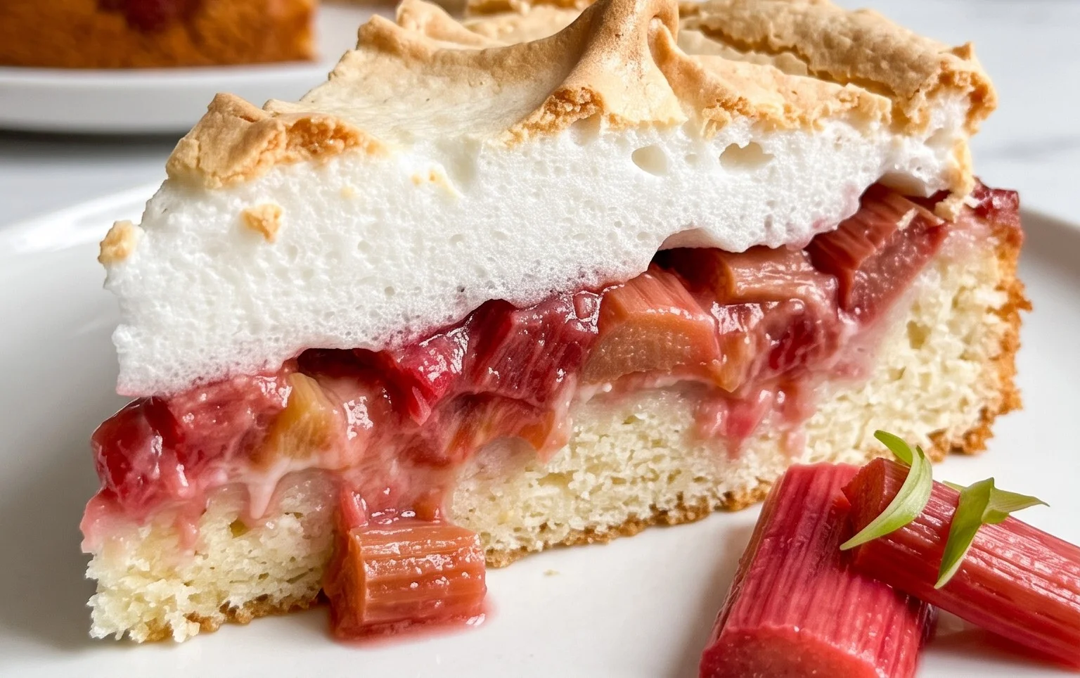 Rhabarber-Baiserkuchen