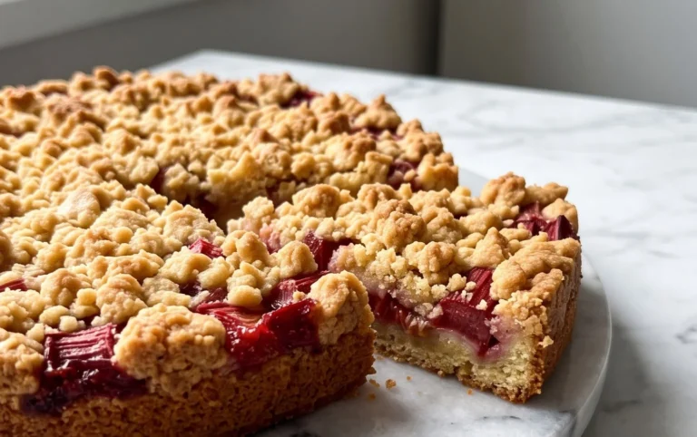 Rhabarberkuchen mit Streusel – Rezept für Eilige
