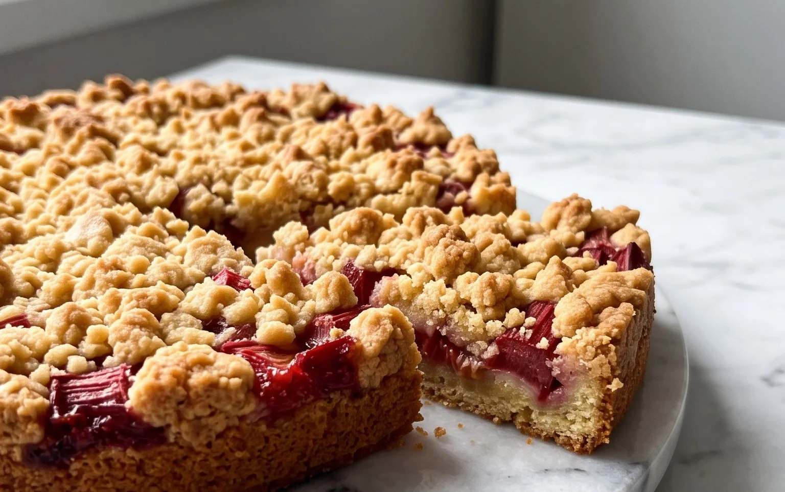 Rhabarberkuchen mit Streusel – Rezept für Eilige