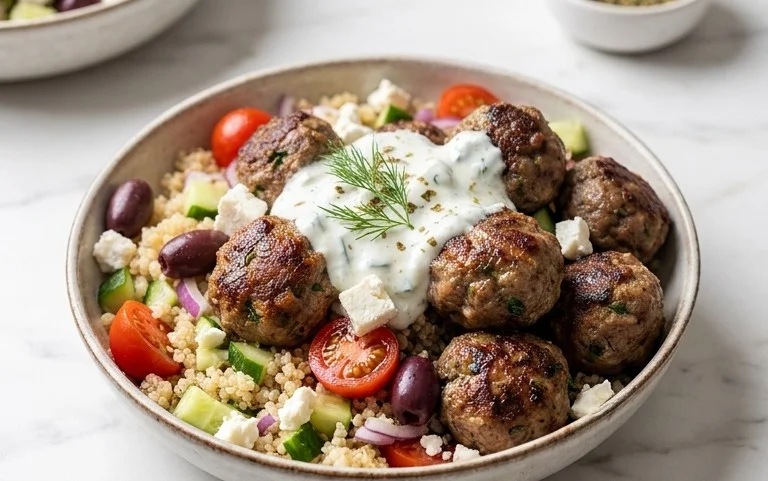 Greek Meatball Bowl Recipe