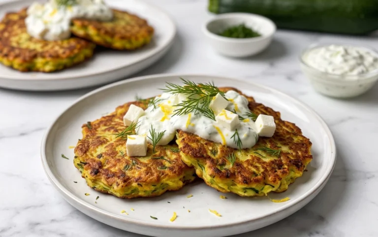 Zucchinipuffer mit Feta und Tzatziki: Das Unglaubliche Ultimative Rezept für 4 Portionen