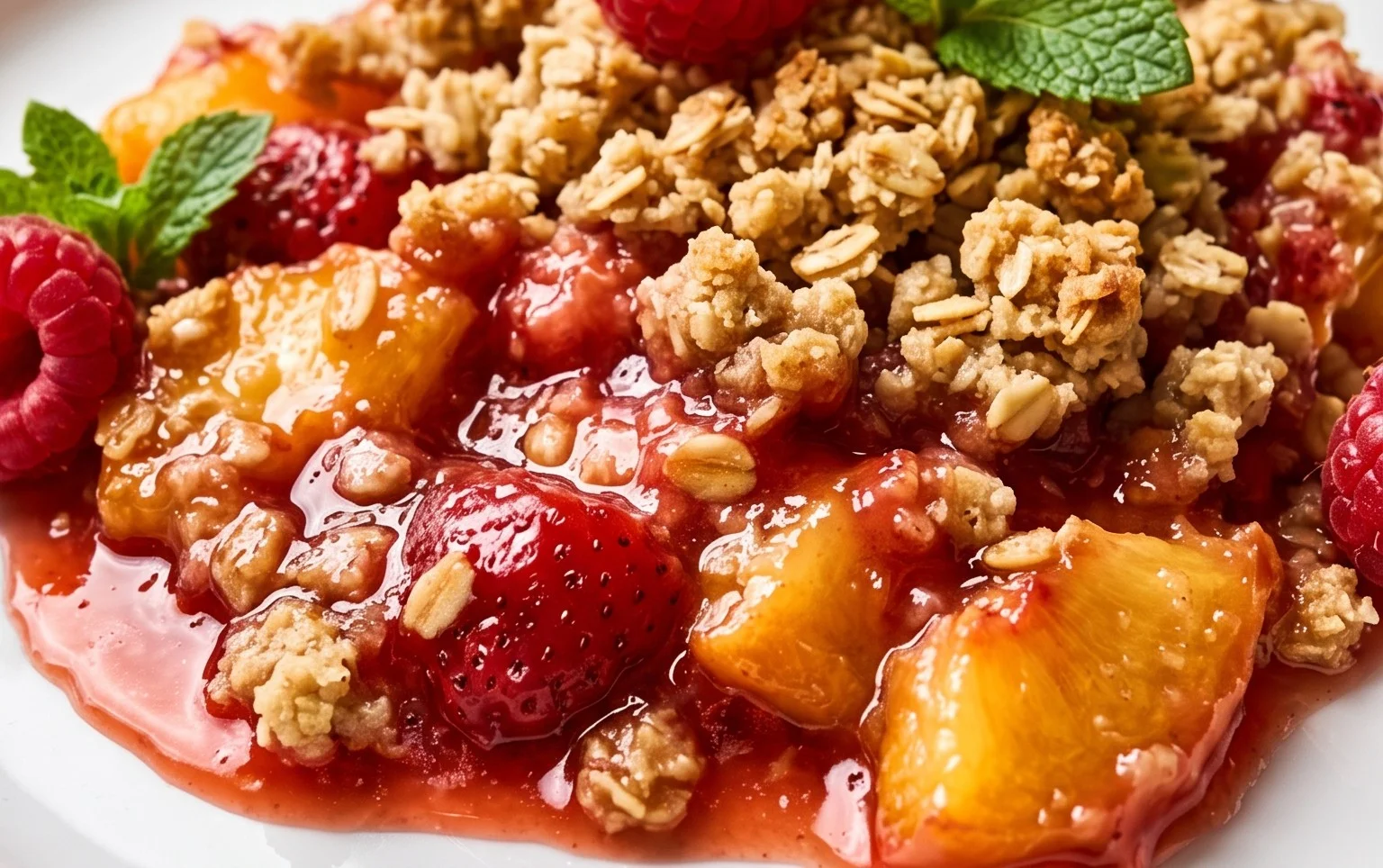 Peach & Strawberry Crisp