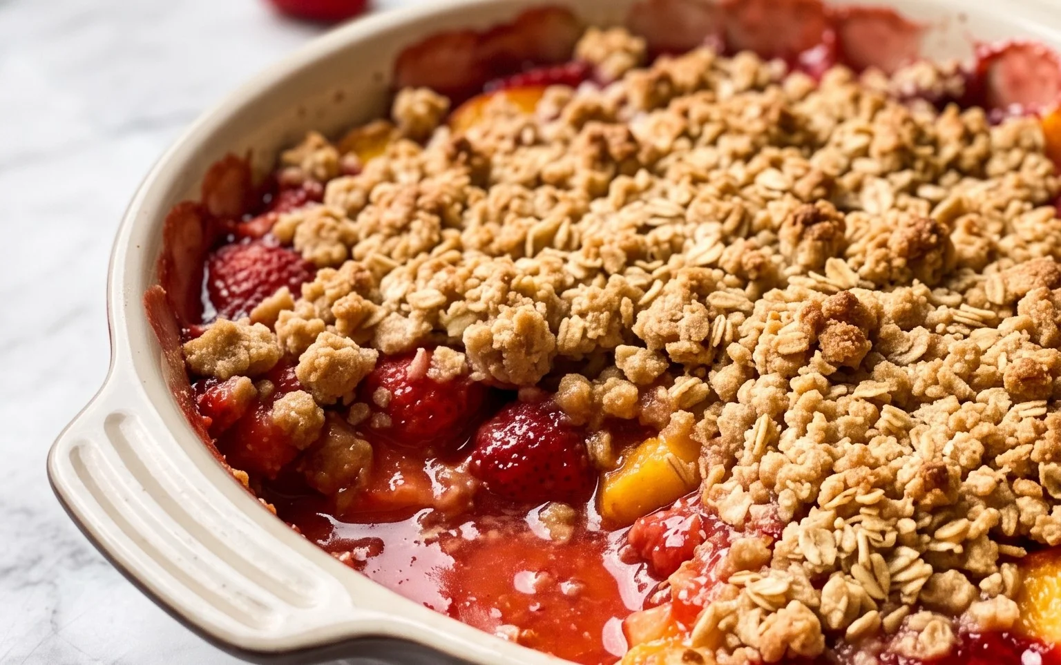 Peach & Strawberry Crisp