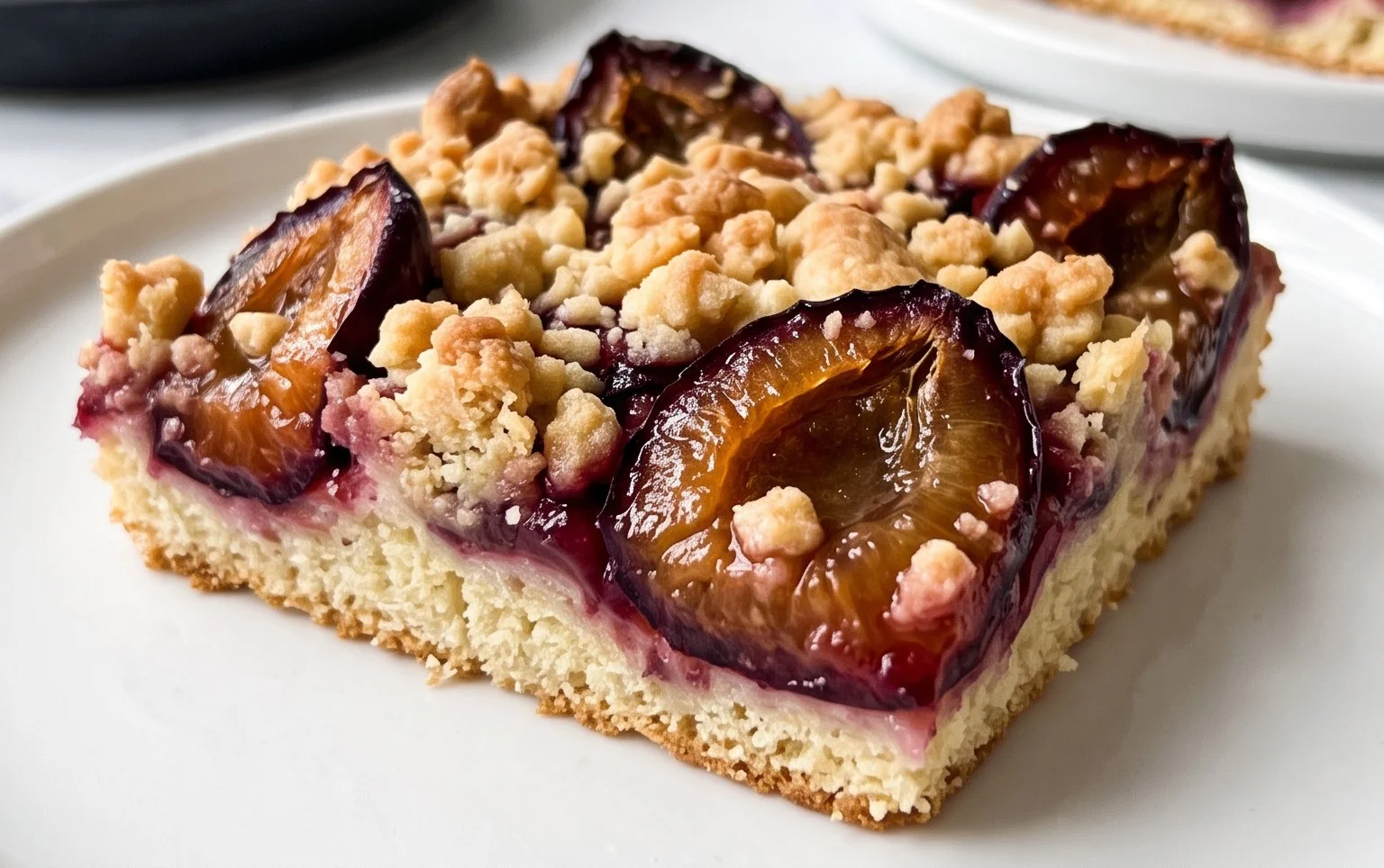 Rezept für Streusel-Pflaumenkuchen vom Blech mit Hefeteig