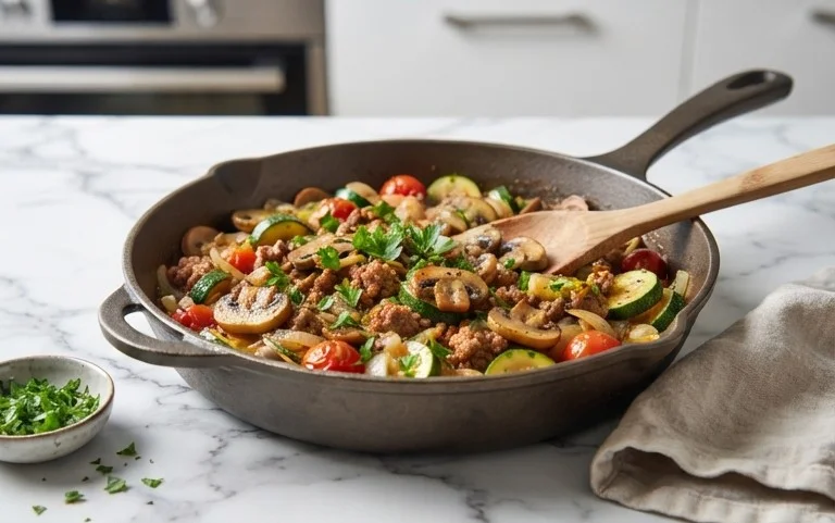 Zucchini-Cbeef hampignonpfanne