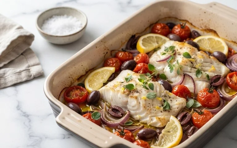Easy Mediterranean Baked Fish Recipe - Flavorful & Quick