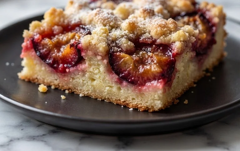 Pflaumenkuchen mit Streusel vom Blech (Quark-Öl-Teig)
