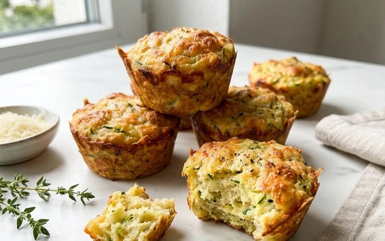 Crispy Parmesan Zucchini Potato Muffins
