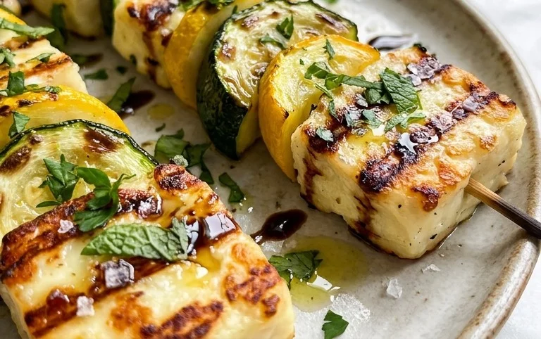 Halloumi Zucchini Spieße Vom Grill: Sommerlich, Lecker & Vegetarisch