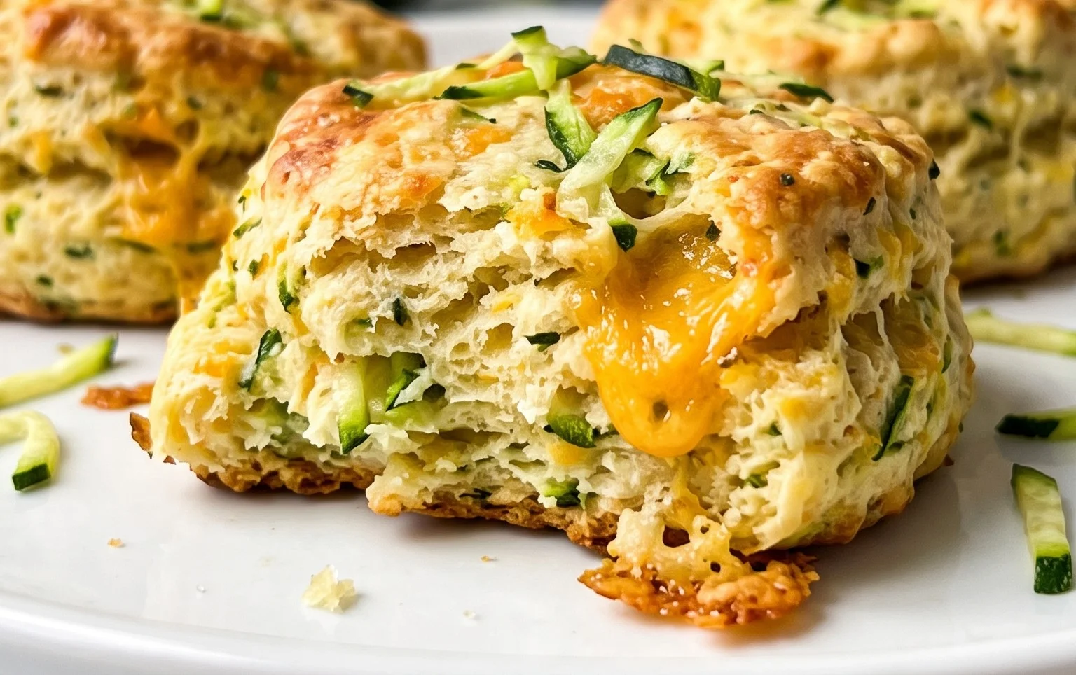 Soft and Tender Zucchini Cheddar Biscuits