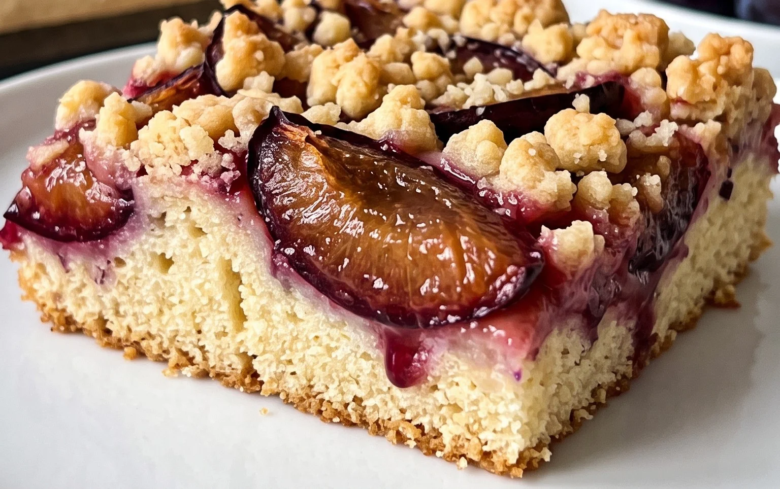 Saftiger Pflaumenkuchen vom Blech mit Streuseln von floweroma4