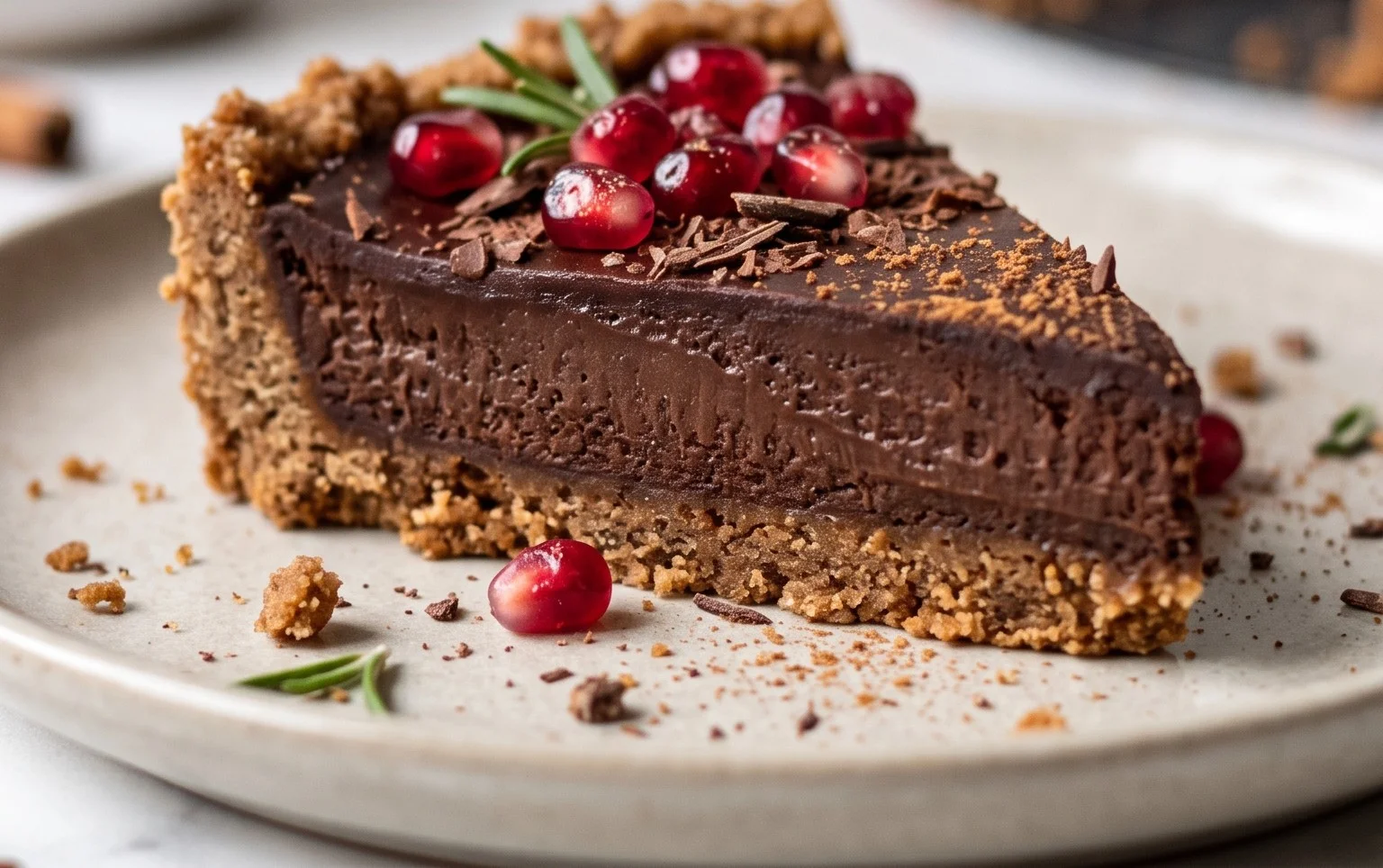 Vegan Gingerbread Chocolate Tart