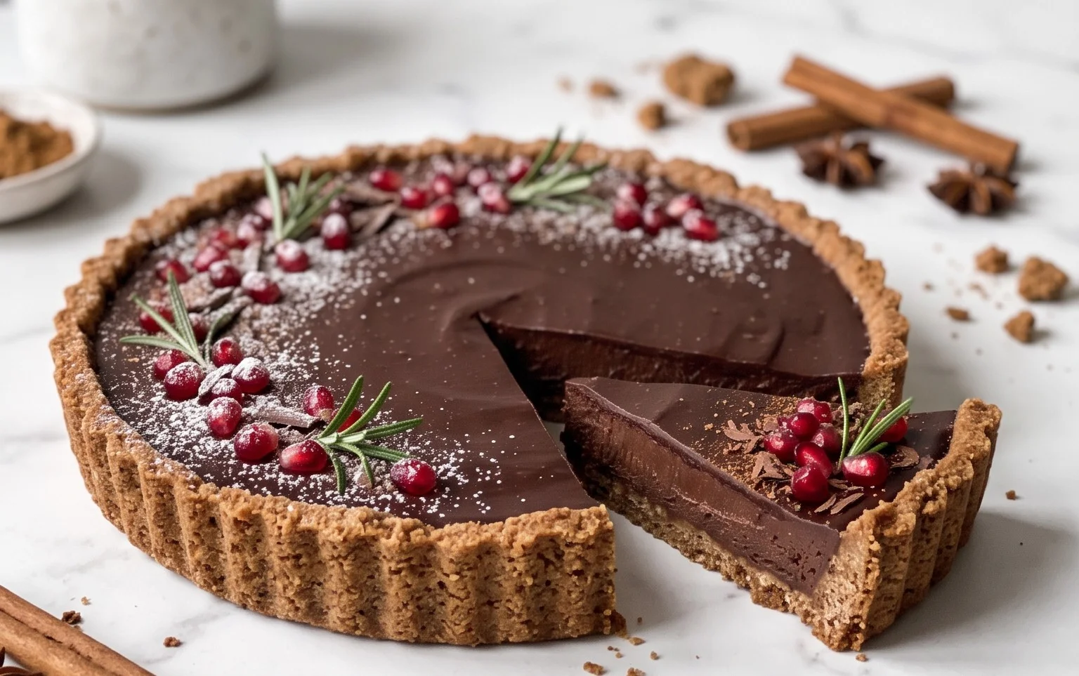 Vegane Lebkuchen-Schokoladen-Tarte: Einfach & Lecker