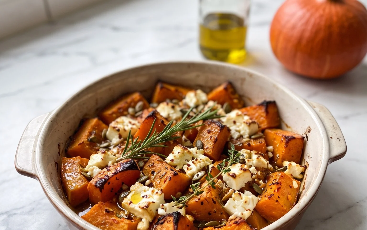 Ofenkürbis mit Feta: Einfach & Lecker