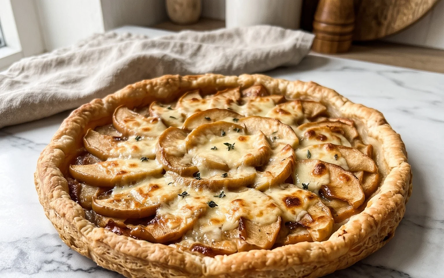 Apfel-Cheddar-Tarte: Nur 5 Zutaten